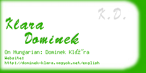 klara dominek business card